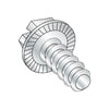 6-20 x 3/8 Slotted Indented Hex Washer Self Tapping Screw TypeB Serrated Fully Thread Zinc-Bolt Demon