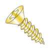 6-20 x 3/4 Phillips Flat Self Tapping Screw Type AB Fully Threaded Zinc Yellow And Bake-Bolt Demon