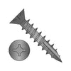 8-11 x 1 Square Phil Drive Flat w/Nibs Deep Thread Wood Screw Full Thred 17point Black Ox-Bolt Demon