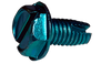 8-32 x 1/4 Slot Indent Hex Washer Thread Cutting Scr. Type 1 Fully Threaded Zinc Green-Bolt Demon