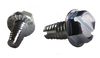 1/4-20 x 1/2 Slot Indent Hex Washer Serrated Thread Cutting Screw Type 1 Full Thread Zinc-Bolt Demon