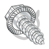 8-18 x 1 Unslot Indent Hexwasher Serrated Self Tap Screw Type AB Full Thd 18-8 Stainless-Bolt Demon