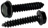 10-16 x 3/8 Unslot Indent Hexwasher Serrated Self Tap Screw Type AB Full Thread Black Oxide-Bolt Demon
