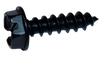 10-12 x 3/4 Slotted Indented Hex Washer Self Tapping Screw Type A Fully Threaded Black Oxide-Bolt Demon