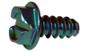 8-18 x 1/4 Slotted Indented Hex Washer Self Tapping Screw Type B Fully Thread Zinc Green-Bolt Demon