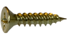 4 x 5/8 Phil Flat Hinge Screw Twinfast Fine Thread Full Thread Steel Bright Brass Finish-Bolt Demon