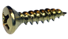 6-18 x 5/8 Phil Oval Hinge Screw Twinfast Fine Thread Full Thread Steel Bright Brass Finish-Bolt Demon