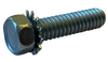 6-32 x 3/8 Unslotted Indented Hex Head External Sems Machine Screw Full Threaded Zinc-Bolt Demon