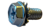 10-32 x 3/8 Phillips Indent Hex Washer External Sems Machine Screw Full Thread Zinc-Bolt Demon