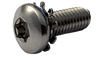 6-32 x 1/4 Six Lobe Pan External Tooth Sems Machine Screw Full Thread 18-8 Stainless Steel-Bolt Demon