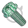 10-32 x 3/8 Phillips Indented Hex Washer Thread Cut Screw Type F Full Thread Zinc GreenBake-Bolt Demon