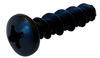 4-24 x 1/4 #3HD Phillips Pan High Low Screw Fully Threaded Black Zinc and Bake-Bolt Demon