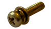 M2 x 6W5 JIS B1188 Phil Pan Split Washer Flat Washer Sems M/S Zinc Yellow-Bolt Demon