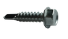 10-16 x 3/4 Unslotted Indent Hex Washer Self Drill Screw Full Thread 316 Stainless Steel-Bolt Demon
