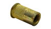 M6 x 1.0 x 5.70 Metric Thin Head Round Open-End Ribbed Rivet Nut Steel Zinc Yellow Zinc-Bolt Demon