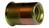 1/4-20-.260 Small Head Ribbed Rivet Nut Zinc Yellow Dichromate-Bolt Demon