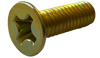 6-32 x 1/4 Phillips Flat Machine Screw Fully Threaded Zinc Yellow-Bolt Demon