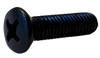 10-32 x 1/2 Phillips Oval Head Machine Screw Fully Threaded Black Oxide-Bolt Demon