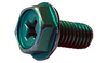 10-32 x 1/2 Phillips Indented Hex Washer Machine Screw Fully Threaded Zinc and Green-Bolt Demon