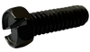 10-24 x 3/8 Slotted Indented Hex Head Machine Screw Fully Threaded Black Oxide-Bolt Demon