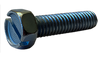1/4-28 x 3/4 Slotted Indented Hex Head Machine Screw Fully Threaded Zinc-Bolt Demon