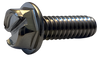 10-32 x 5/8 Slotted Indented Hex Washer Head Machine Screw Fully Threaded 18-8 Stainless-Bolt Demon