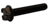 1/4-20 x 2 Slotted Indented Hex Washer Head Machine Screw Fully Threaded Black Oxide-Bolt Demon