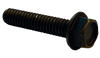 10-24 x 1/2 Unslotted Indented Hex Washer Head Machine Screw Fully Threaded Black Oxide-Bolt Demon