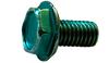 8-32 x 1/4 Unslotted Indented Hex Washer Head Machine Screw Fully Threaded Zinc and Green-Bolt Demon