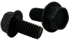 1/4-20 x 5/8 Serrated Hex Flanged Washer Full Thread Screw Black Oxide-Bolt Demon