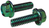 8-32 x 1/4 Serrated Hex Flanged Washer Full Thread Screw Case Hard Zinc Green-Bolt Demon