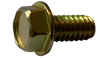 1/4-20x1/2 Unslotted Indented Hex Washer Head Machine Screw Fully Threaded Yellow ROHS-Bolt Demon