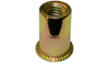 1/4-20-.260 Flat Head Ribbed Threaded Insert Rivet Nut Steel Zinc Yellow Dichromate-Bolt Demon