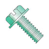 6-32 x 1/4 Slotted Indented Hex Washer Head Machine Screw Fully Threaded Zinc and Green-Bolt Demon