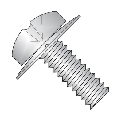 2-56 x 5/16 Phillips Pan Square Cone 410 Stainless Sems Fully Threaded 18-8 Stainless Steel-Bolt Demon