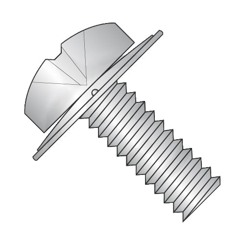 2-56 x 5/16 Phillips Pan Square Cone 410 Stainless Sems Fully Threaded 18-8 Stainless Steel-Bolt Demon