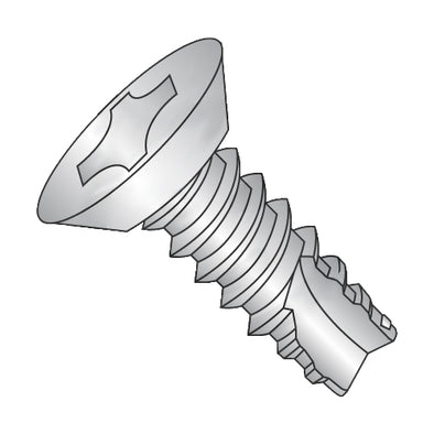 10-16 x 3/8 Phillips Flat Undercut Thread Cutting Screw Type 25 Fully Threaded 18-8 Stainles-Bolt Demon
