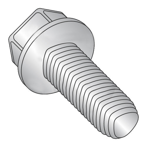 M5-0.8 x 12 DIN 7500D Metric Unslot Hexwasher Thread Roll Screw Full Thd 18-8 S/S Pass Wax-Bolt Demon