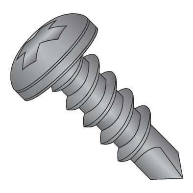 10-16 x 1 Phillips Pan Full Thread Self Drilling Screw 18-8 Stainless Steel Black Oxide-Bolt Demon