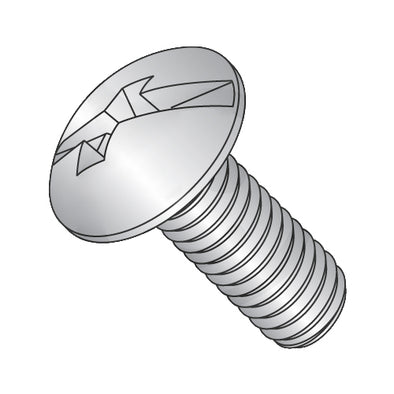8-32 x 1/2 Combo Slot/Phil Full contour Truss Head Machine Screw Full Thread 18-8 Stainless Steel-Bolt Demon
