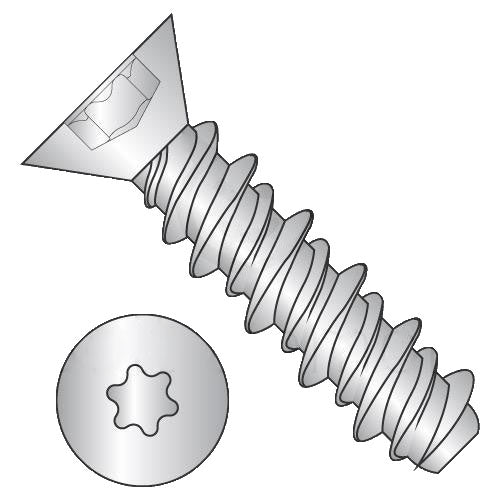 4-24 x 3/4 6-Lobe Flat High Low Screw Fully Threaded 18-8 Stainless Steel-Bolt Demon