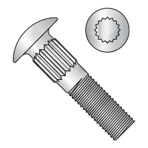 1/4-20 x 1/2 Ribbed Neck Carriage Bolt Fully Threaded 18-8 Stainless Steel-Bolt Demon