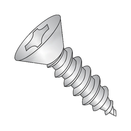 6-18 x 1 Phillips Flat Self Tapping Screw Type A Fully Threaded 18-8 Stainless Steel-Bolt Demon
