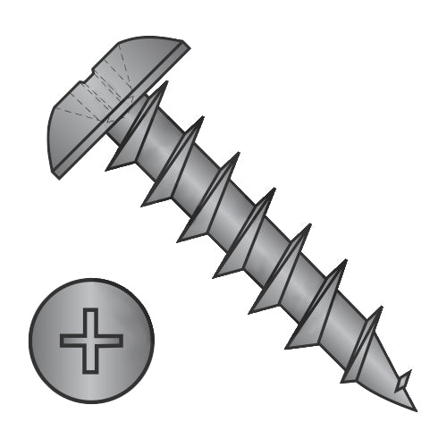 6-13 x 5/8 Phillips Truss Deep Thread Wood Screw Full Thread Black Oxide-Bolt Demon