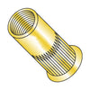 M10 x 1.50 x 6.06 Metric Thin Head Round Open-End Ribbed Rivet Nut Steel Zinc Yellow Zinc-Bolt Demon