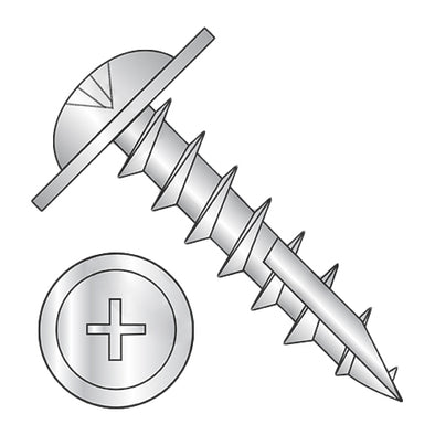 8-11 x 7/8 Phillips #10 Round Washer Hd Deep Thread Wood Screw Type17 Full Thread Zinc-Bolt Demon