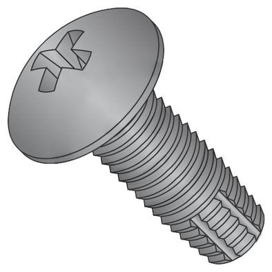8-32 x 3/8 Phillips Truss Thread Cutting Screw Type F Fully Threaded Black Zinc and Bake-Bolt Demon