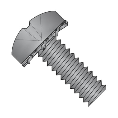 10-24 x 3/8 Phillips Pan External Sems Machine Screw Fully Threaded Black Oxide-Bolt Demon