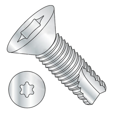 6-32 x 1/2 6 Lobe Flat Thread Cutting Screw Type 23 Fully Threaded Zinc-Bolt Demon