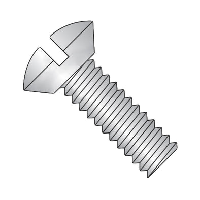 1/4-20 x 3/8 Slotted Oval Undercut Machine Screw Fully Threaded 18-8 Stainless Steel-Bolt Demon